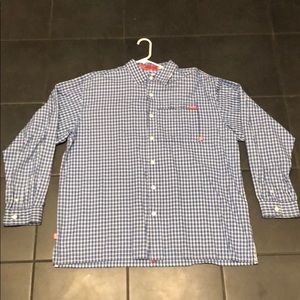 Ecko Unlimited Button Up Shirt Blue White XL